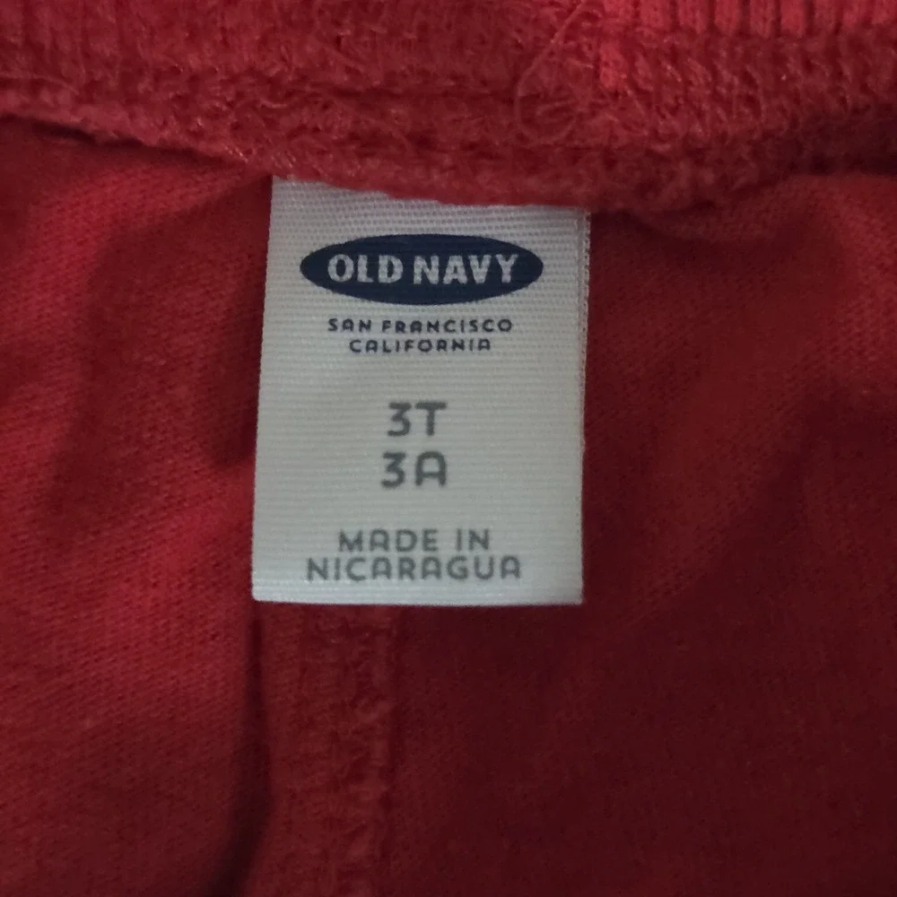 Old Navy Boys Size 3T Drawstring Pull On Fleece Shorts Red